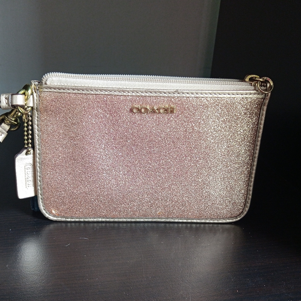 Coach Glittery Gold Wristlet Wallet